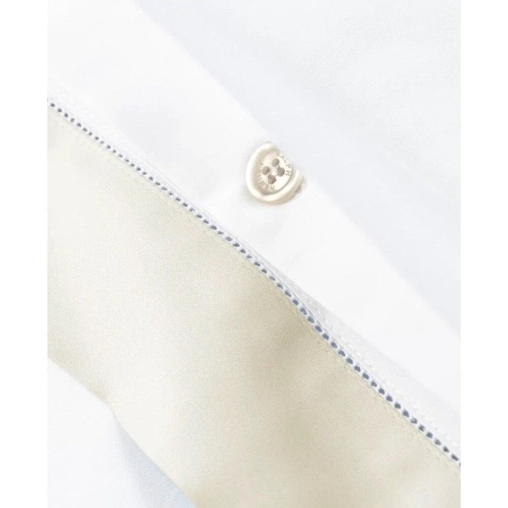 LOT 2 Ralph Lauren RL Organic Sateen Border European Shams 26x26” Parchment Whit